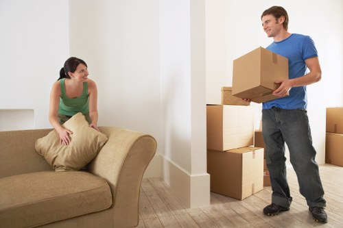 Professional clearing items from a flat